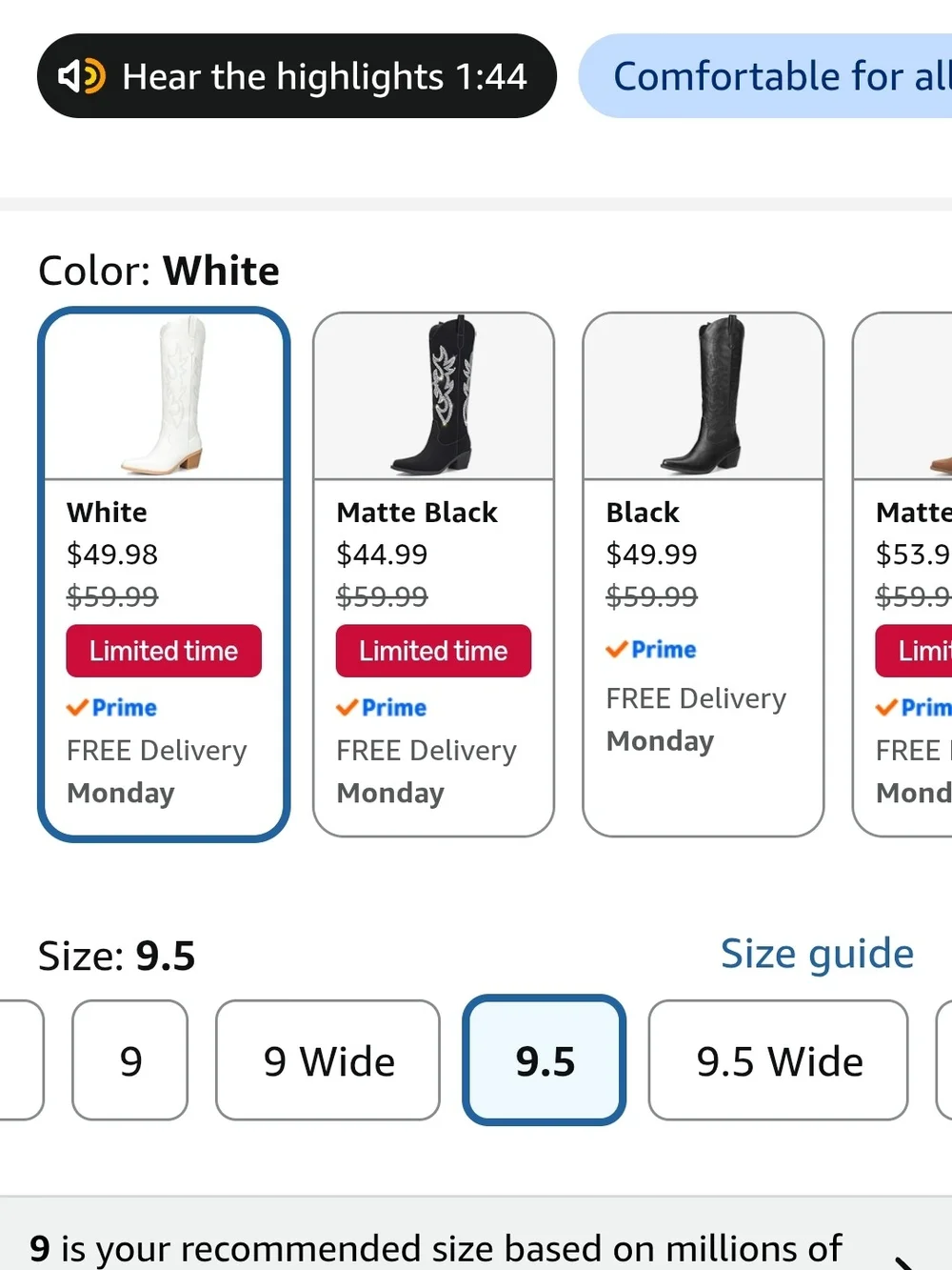 Women’s White Western Knee-High Boot - Classic Cowboy Style